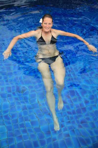 Relaxing in the pool